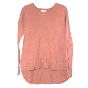 Medium Madewell Chronicle Texture Pullover Sweater in Salmon Hi-Low Hem
